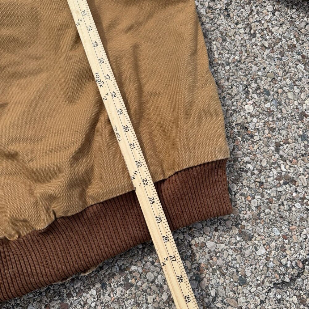Carhartt Duck Active Jacket Mens Large J140 Brown Canvas Hooded Workwear Y2K - Picture 8 of 11